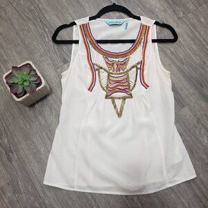 Guess by Marciano Silk Beaded Tank Boho XS